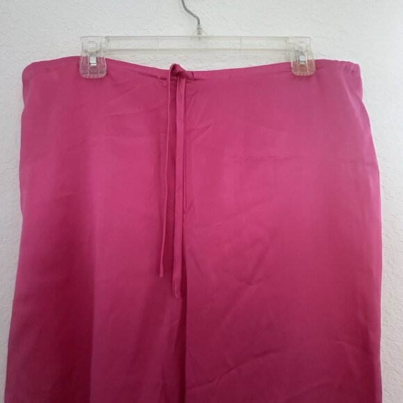 NWT Crabtree & Evelyn Sleepwear Set S Hot Pink 100% Silk Old Money Coquette Vtg - Picture 12 of 12